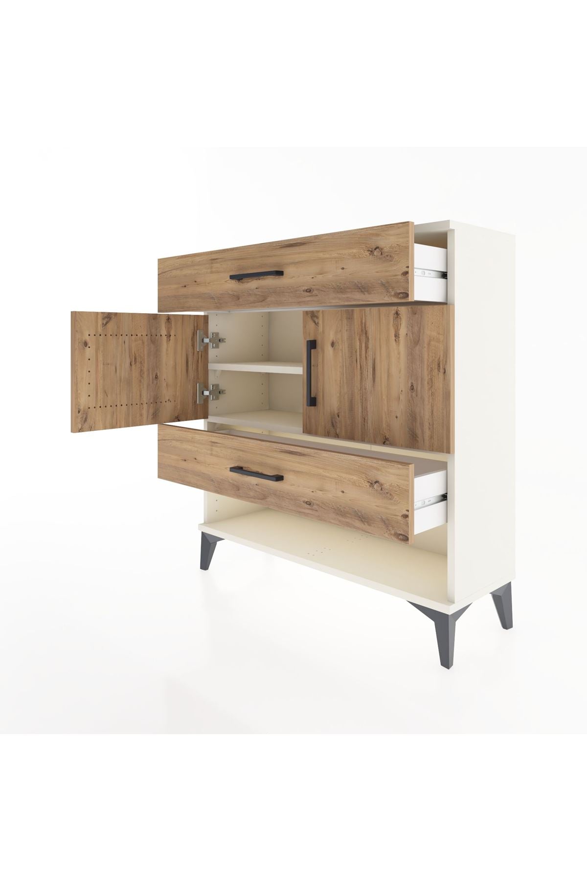 Arges Şifonyer 2 Raflı 2 Çekmeceli 2 Kapaklı 88x30x96 Aytaşı-Çam