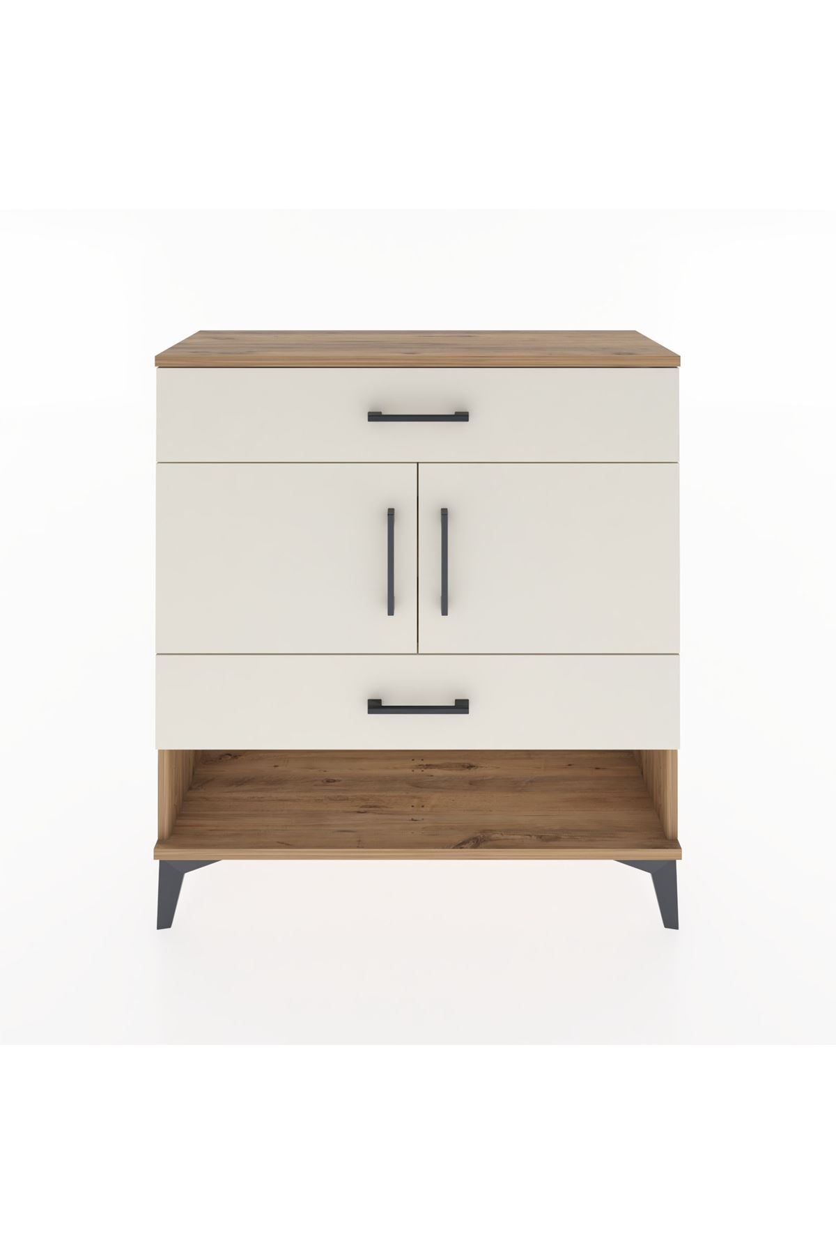 Arges Şifonyer 2 Raflı 2 Çekmeceli 2 Kapaklı 88x30x96 Çam-Aytaşı