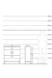 Arges Şifonyer 2 Raflı 2 Çekmeceli 2 Kapaklı 88x30x96 Çam-Aytaşı