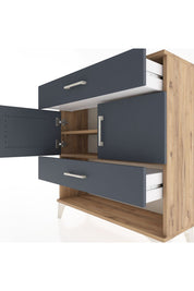 Arges Şifonyer 2 Raflı 2 Çekmeceli 2 Kapaklı 88x30x96 Çam-Antrasit