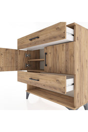 Arges Şifonyer 2 Raflı 2 Çekmeceli 2 Kapaklı 88x30x96 Çam-Çam