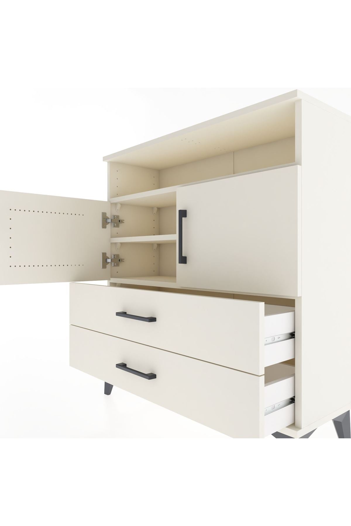 Arges Şifonyer 3 Raflı 2 Çekmeceli 2 Kapaklı 88x30x96 Aytaşı-Aytaşı