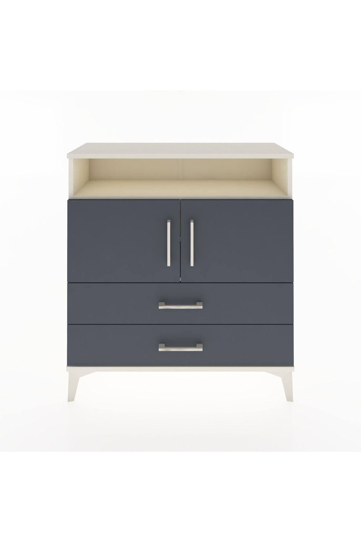 Arges Şifonyer 3 Raflı 2 Çekmeceli 2 Kapaklı 88x30x96 Aytaşı-Antrasit