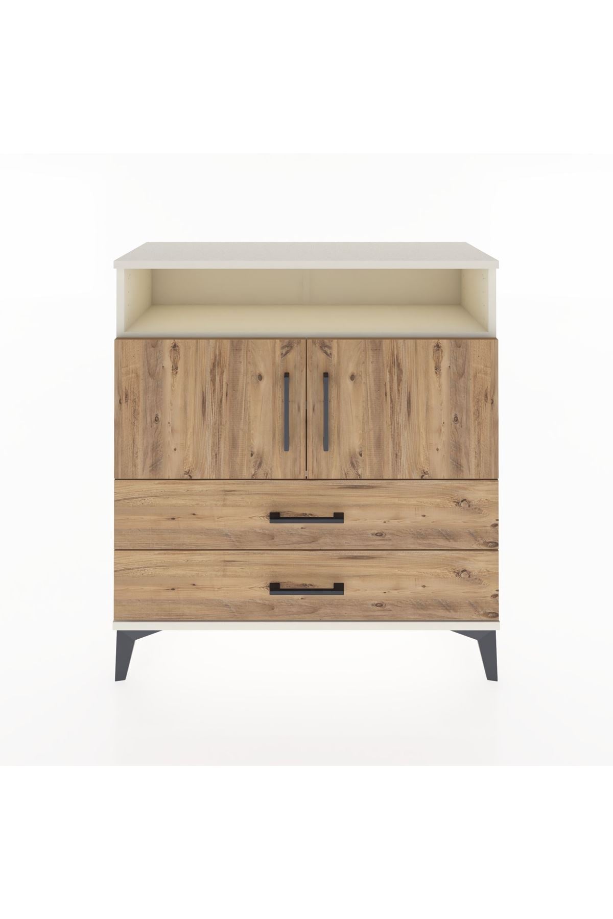 Arges Şifonyer 3 Raflı 2 Çekmeceli 2 Kapaklı 88x30x96 Aytaşı-Çam