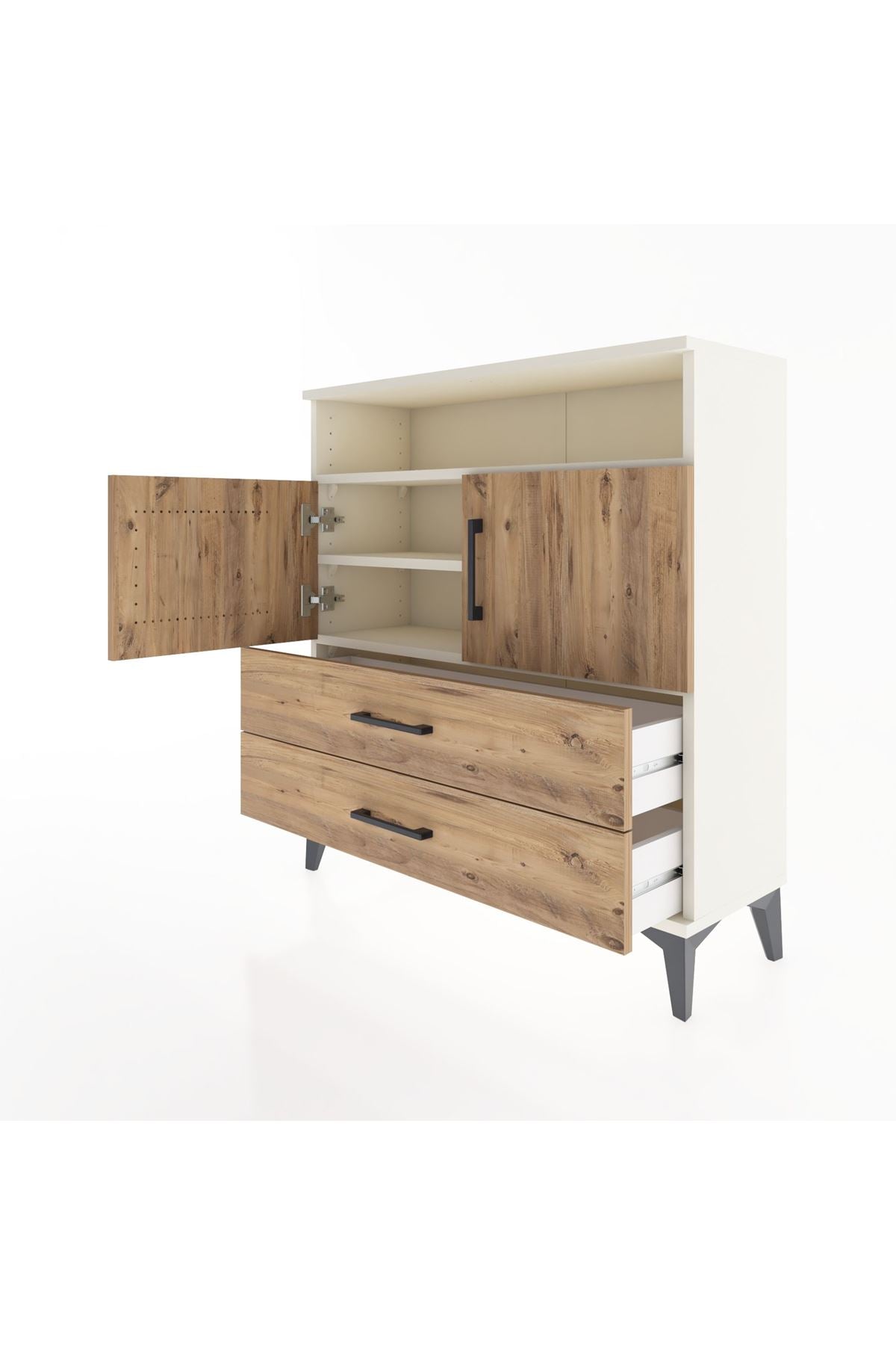 Arges Şifonyer 3 Raflı 2 Çekmeceli 2 Kapaklı 88x30x96 Aytaşı-Çam