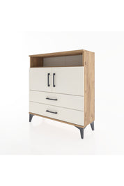 Arges Şifonyer 3 Raflı 2 Çekmeceli 2 Kapaklı 88x30x96 Çam-Aytaşı