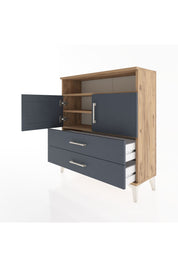 Arges Şifonyer 3 Raflı 2 Çekmeceli 2 Kapaklı 88x30x96 Çam-Antrasit