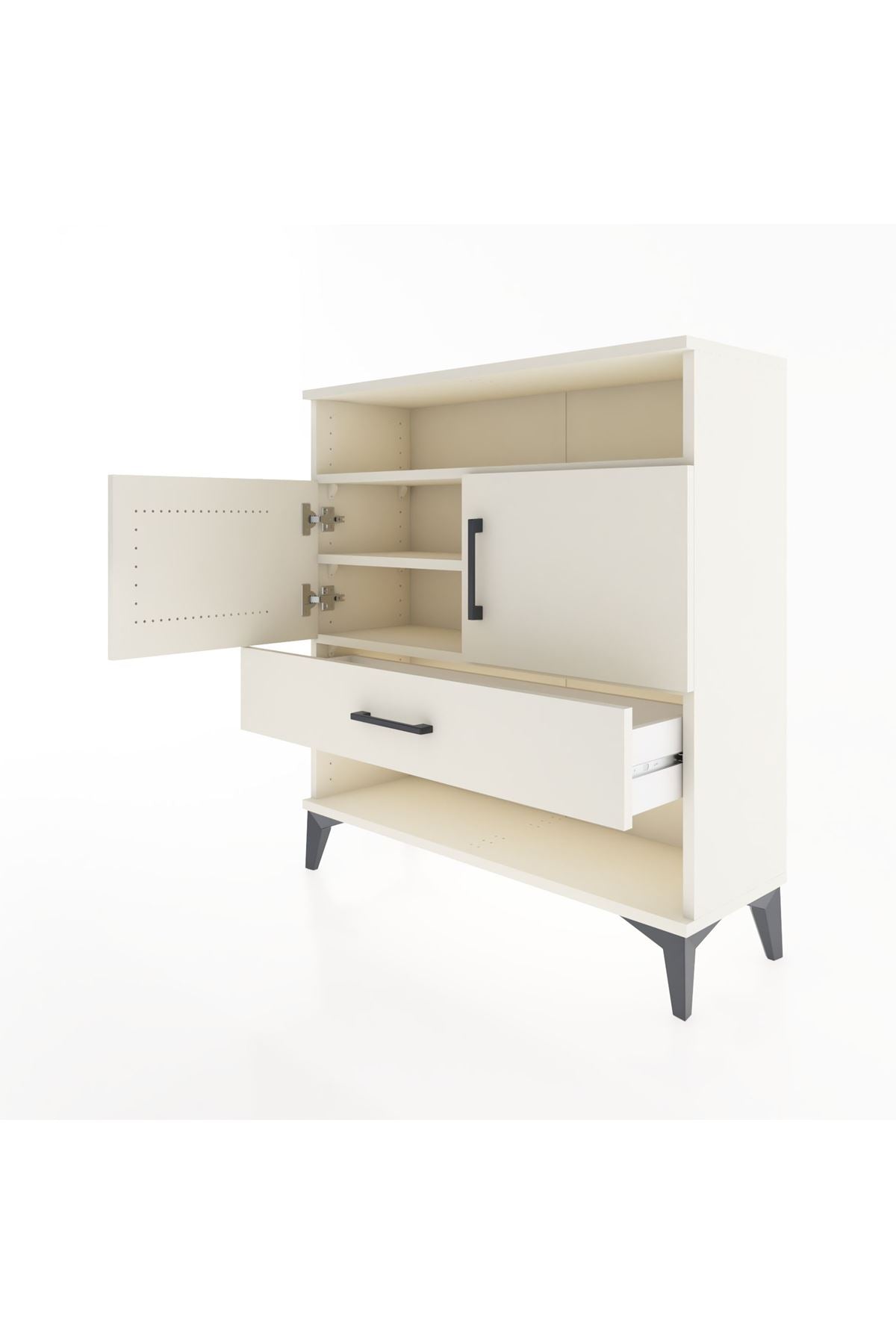 Arges Şifonyer 3 Raflı Tek Çekmeceli 2 Kapaklı 88x30x96 Aytaşı-Aytaşı