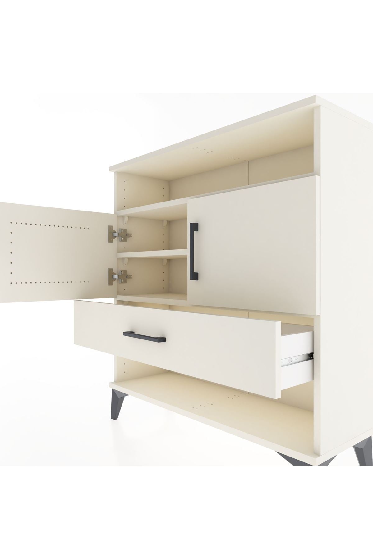 Arges Şifonyer 3 Raflı Tek Çekmeceli 2 Kapaklı 88x30x96 Aytaşı-Aytaşı