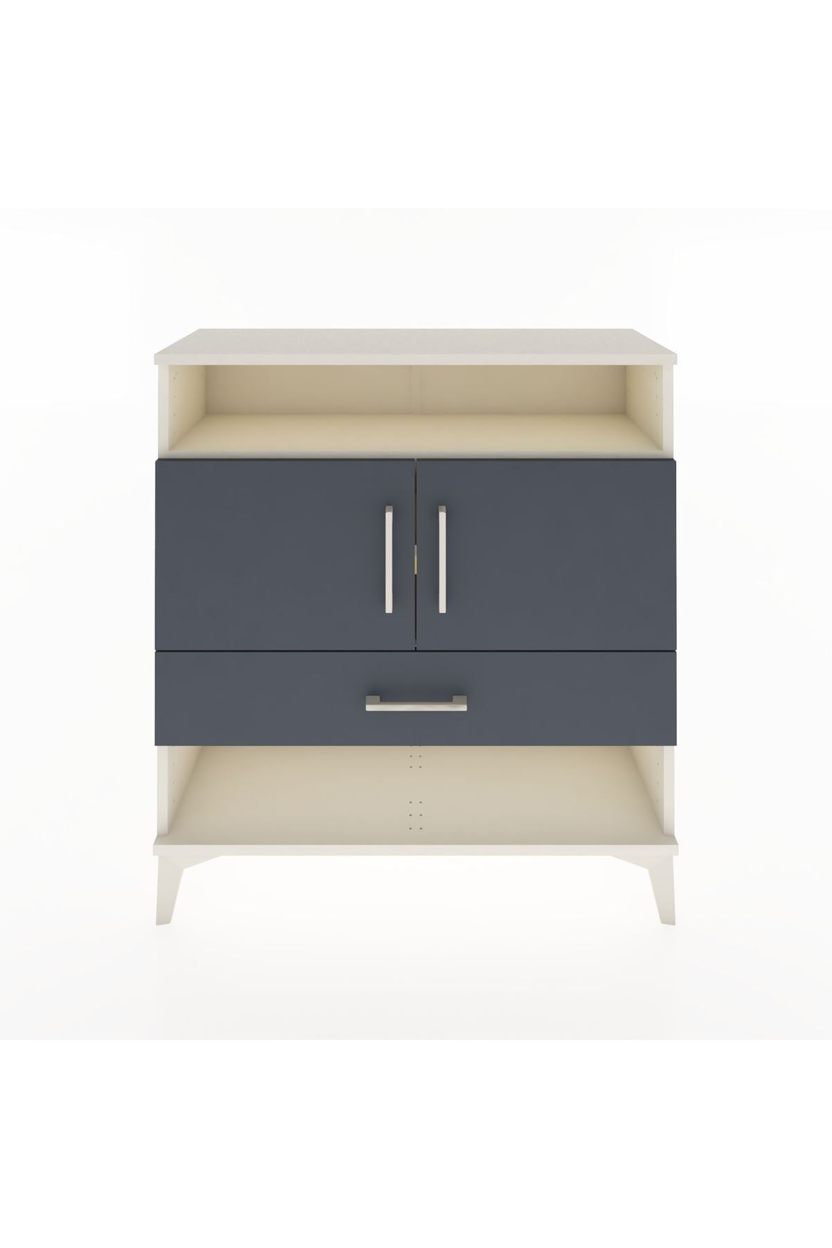 Arges Şifonyer 3 Raflı Tek Çekmeceli 2 Kapaklı 88x30x96 Aytaşı-Antrasit