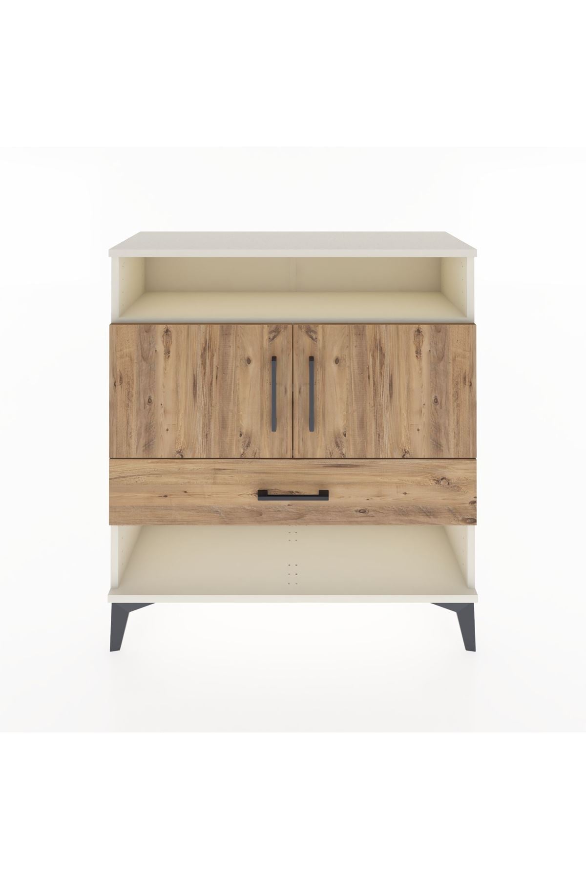 Arges Şifonyer 3 Raflı Tek Çekmeceli 2 Kapaklı 88x30x96 Aytaşı-Çam