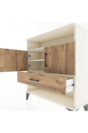 Arges Şifonyer 3 Raflı Tek Çekmeceli 2 Kapaklı 88x30x96 Aytaşı-Çam