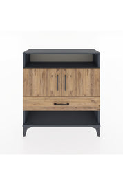 Arges Şifonyer 3 Raflı Tek Çekmeceli 2 Kapaklı 88x30x96 Antrasit-Çam