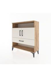 Arges Şifonyer 3 Raflı Tek Çekmeceli 2 Kapaklı 88x30x96 Çam-Aytaşı