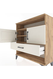 Arges Şifonyer 3 Raflı Tek Çekmeceli 2 Kapaklı 88x30x96 Çam-Aytaşı