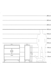 Arges Şifonyer 3 Raflı Tek Çekmeceli 2 Kapaklı 88x30x96 Çam-Aytaşı