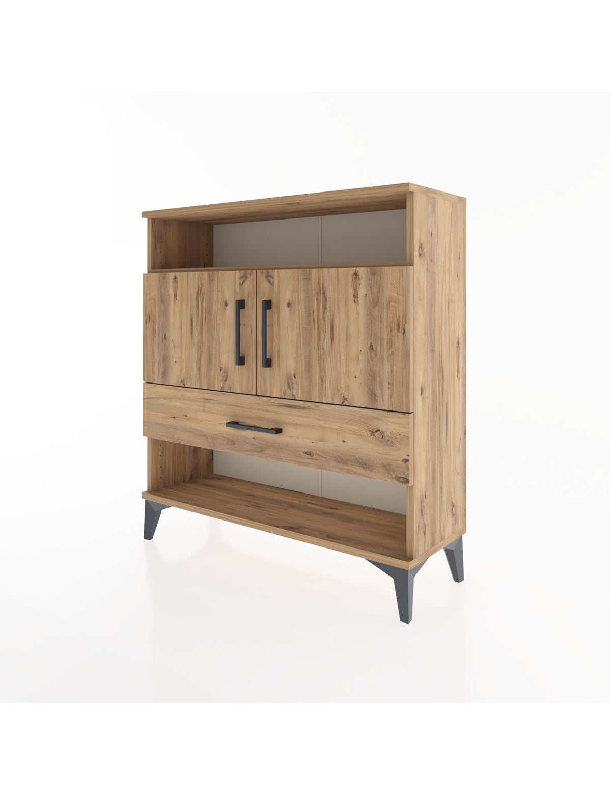 Arges Şifonyer 3 Raflı Tek Çekmeceli 2 Kapaklı 88x30x96 - S04M040V9A