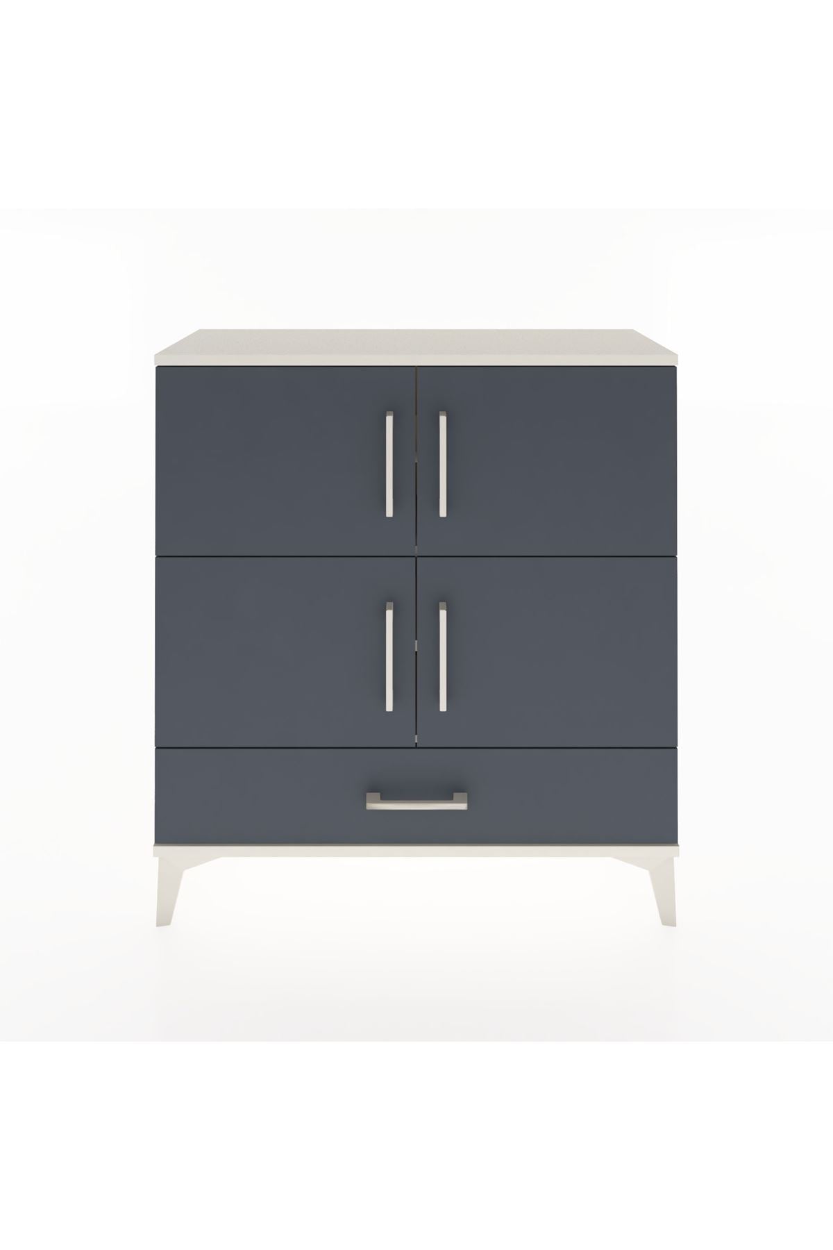 Arges Şifonyer 4 Raflı Tek Çekmeceli 4 Kapaklı 88x30x96 Aytaşı-Antrasit