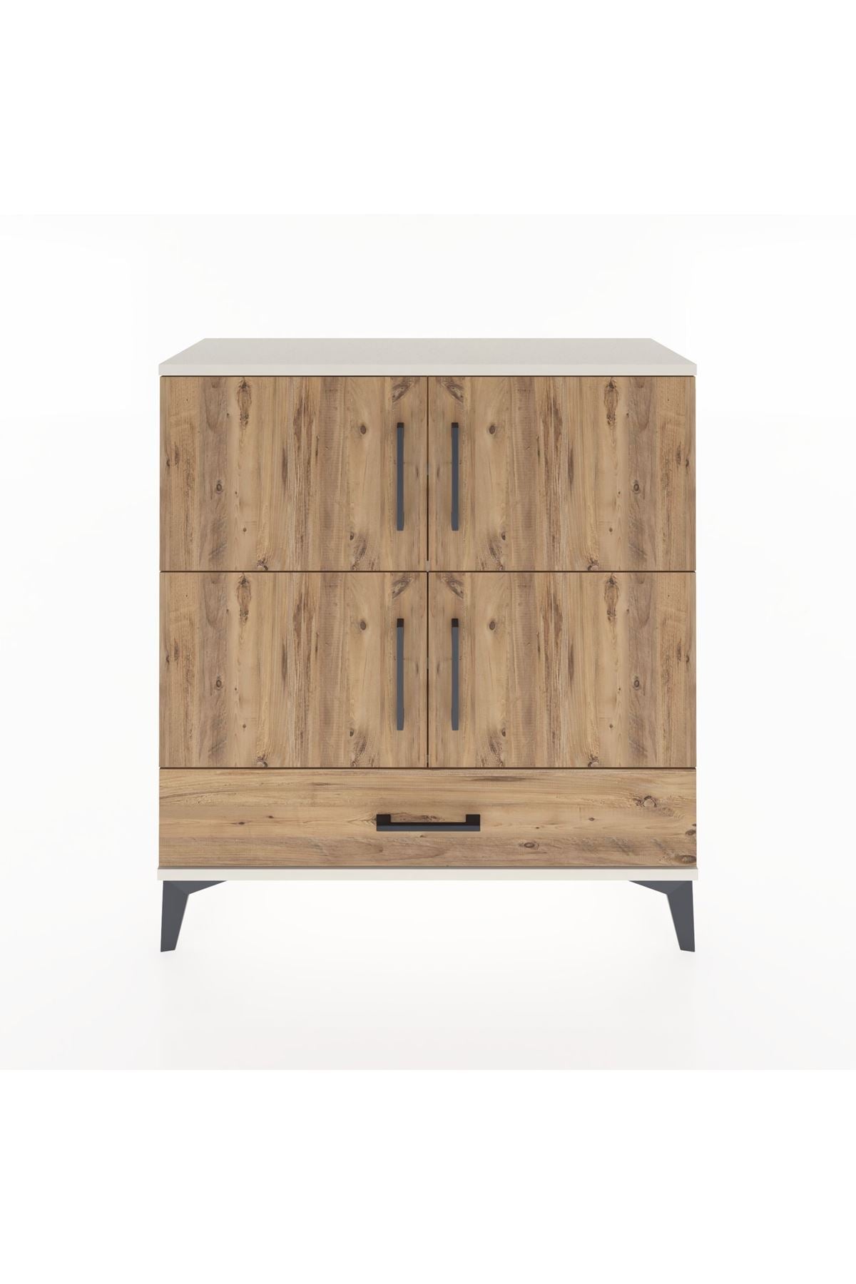 Arges Şifonyer 4 Raflı Tek Çekmeceli 4 Kapaklı 88x30x96 Aytaşı-Çam