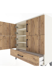 Arges Şifonyer 4 Raflı Tek Çekmeceli 4 Kapaklı 88x30x96 Aytaşı-Çam