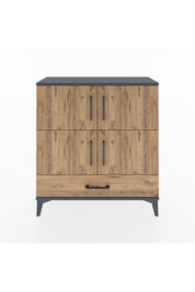 Arges Şifonyer 4 Raflı Tek Çekmeceli 4 Kapaklı 88x30x96 Antrasit-Çam