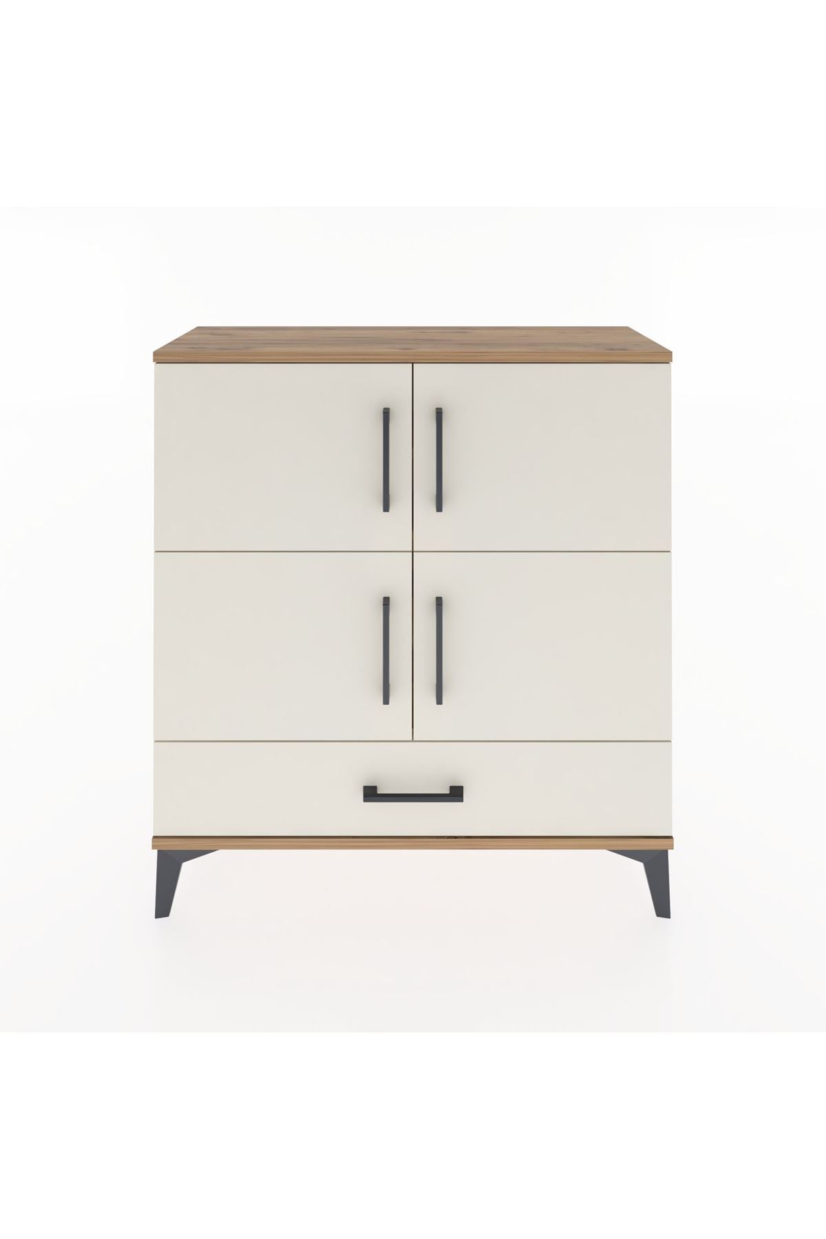 Arges Şifonyer 4 Raflı Tek Çekmeceli 4 Kapaklı 88x30x96 Çam-Aytaşı