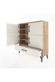 Arges Şifonyer 4 Raflı Tek Çekmeceli 4 Kapaklı 88x30x96 Çam-Aytaşı