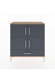 Arges Şifonyer 4 Raflı Tek Çekmeceli 4 Kapaklı 88x30x96 Çam-Antrasit