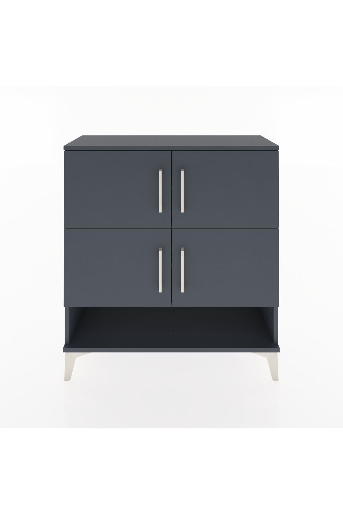 Arges Şifonyer 4 Raflı 4 Kapaklı 88x30x96 Antrasit-Antrasit
