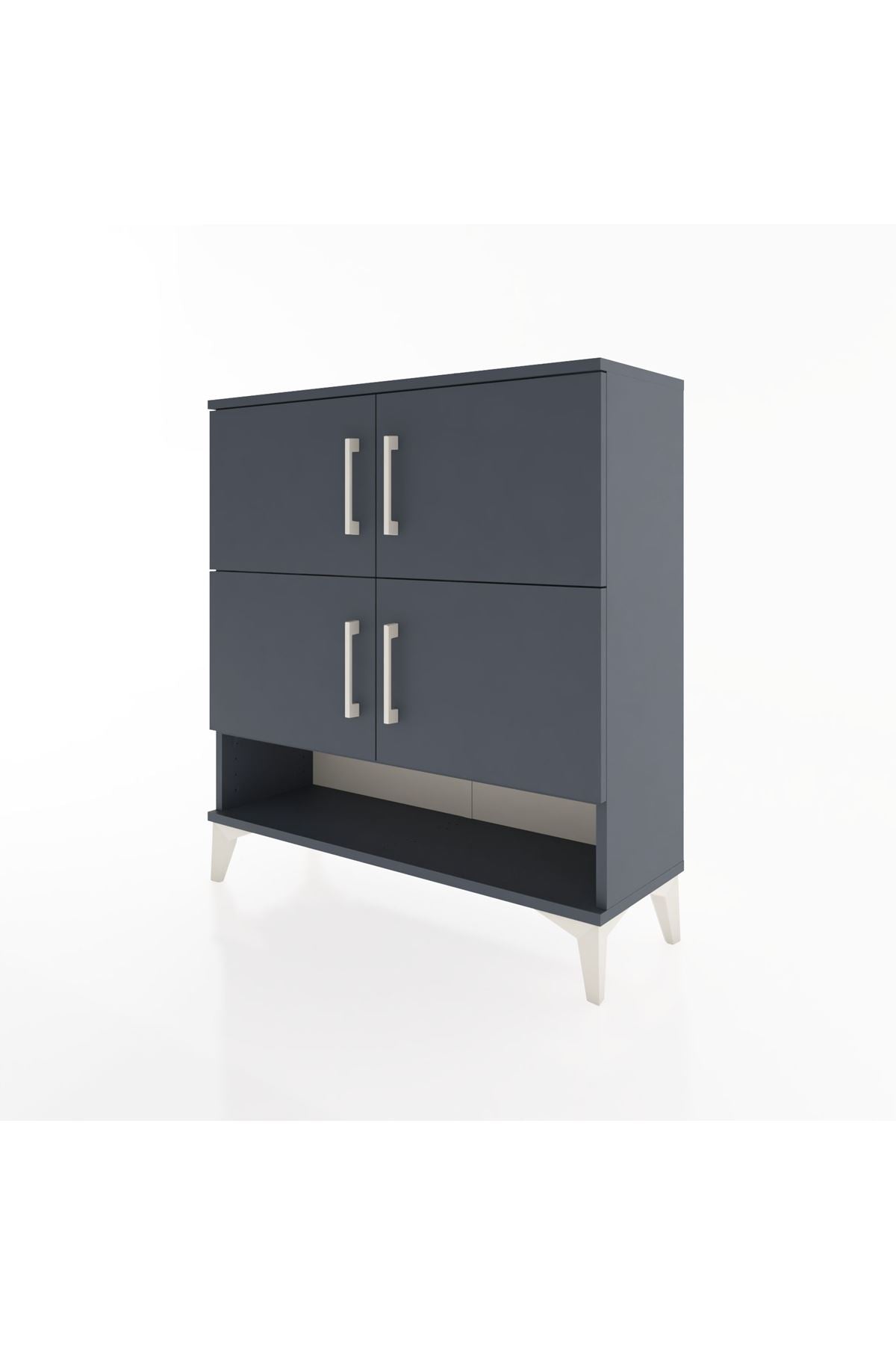 Arges Şifonyer 4 Raflı 4 Kapaklı 88x30x96 Antrasit-Antrasit