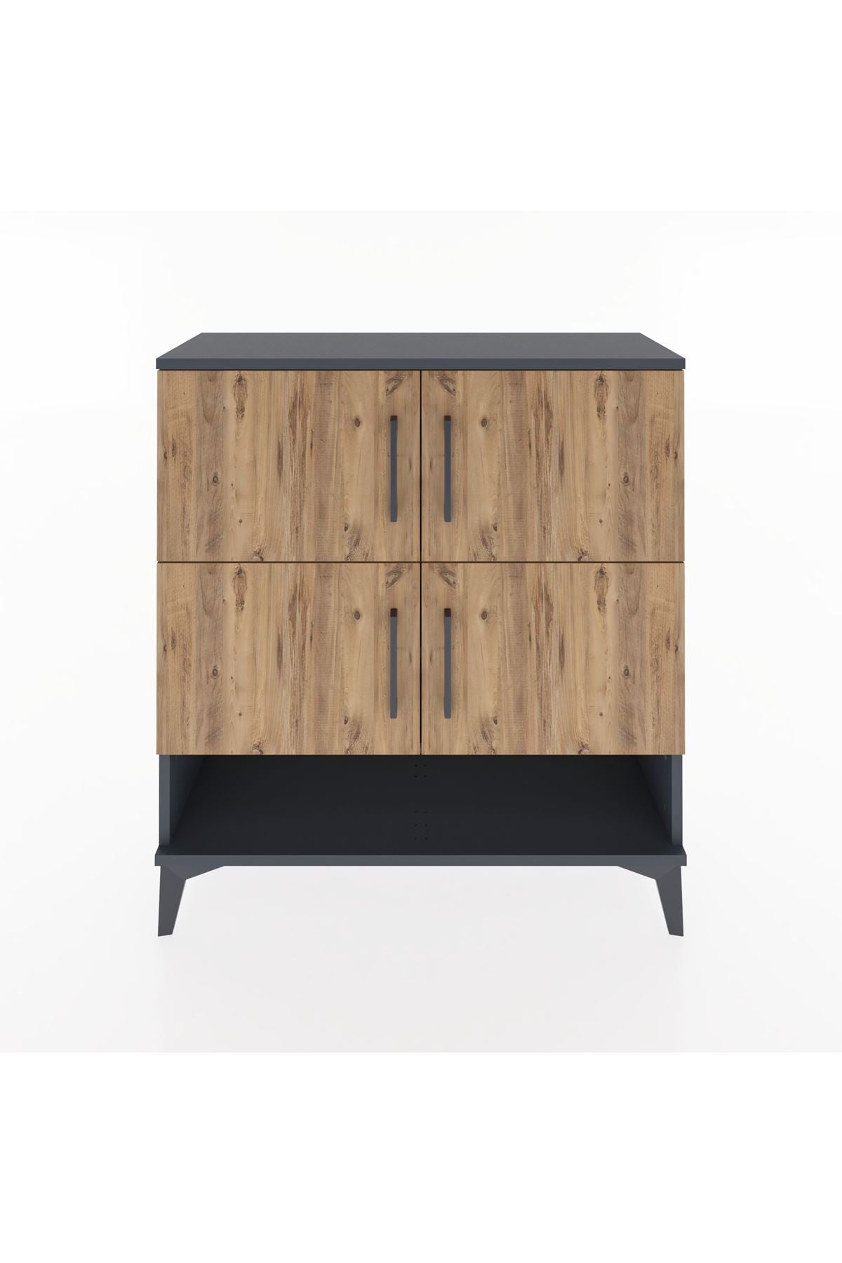 Arges Şifonyer 4 Raflı 4 Kapaklı 88x30x96 Antrasit-Çam