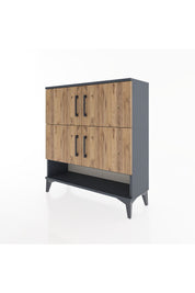 Arges Şifonyer 4 Raflı 4 Kapaklı 88x30x96 Antrasit-Çam