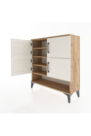 Arges Şifonyer 4 Raflı 4 Kapaklı 88x30x96 Çam-Aytaşı