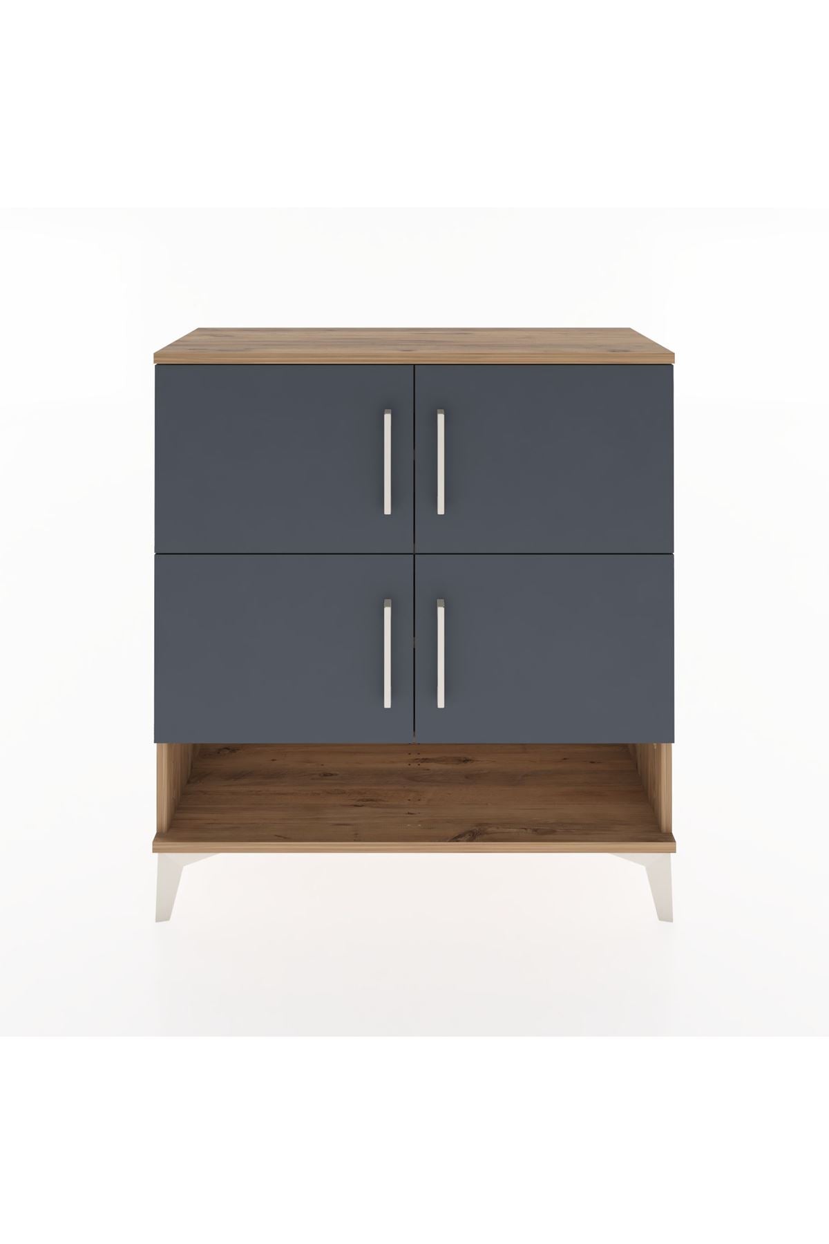 Arges Şifonyer 4 Raflı 4 Kapaklı 88x30x96 Çam-Antrasit