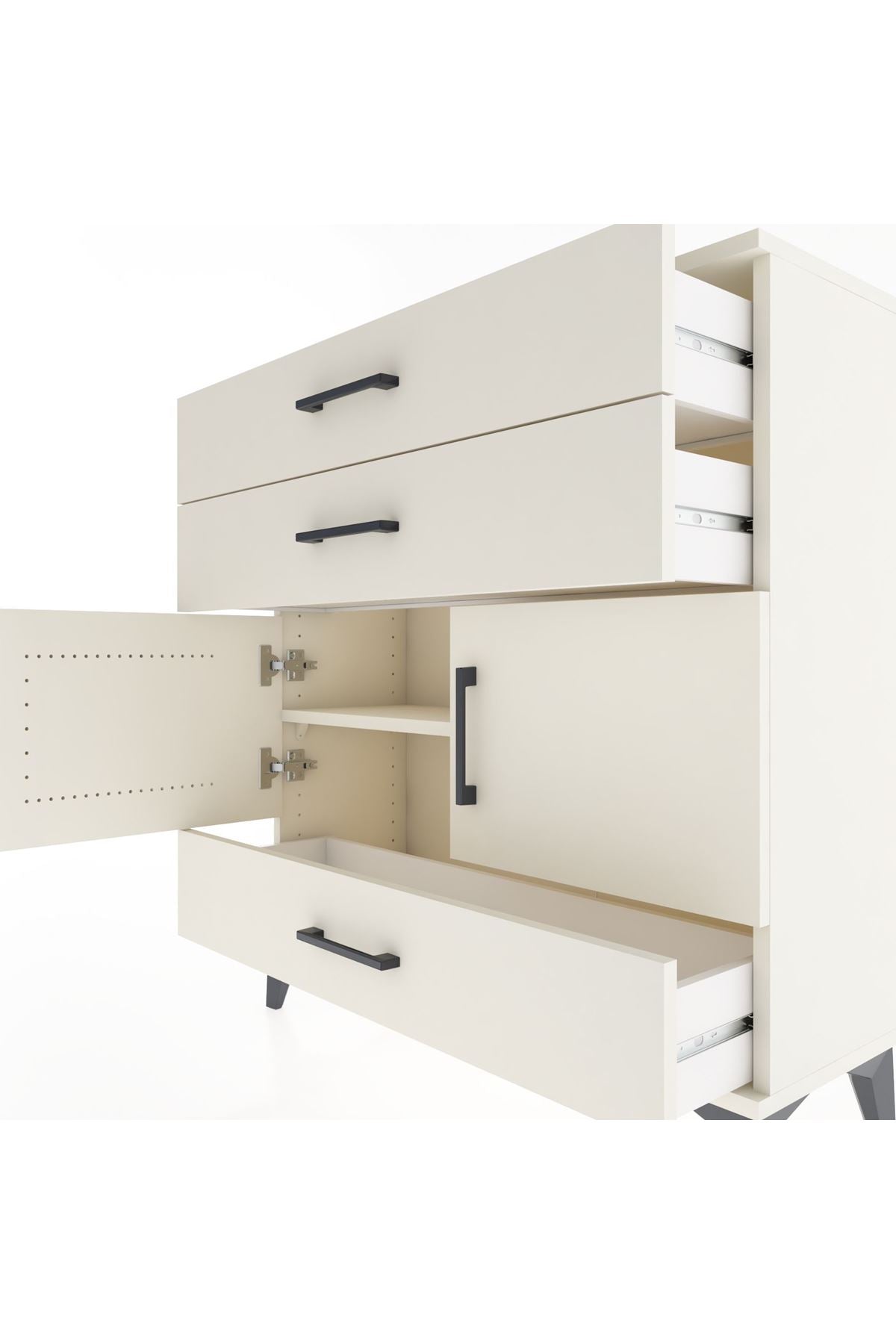 Arges Şifonyer 2 Raflı 3 Çekmeceli 2 Kapaklı 88x30x96 Aytaşı-Aytaşı