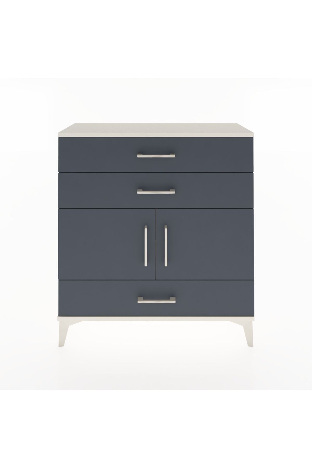 Arges Şifonyer 2 Raflı 3 Çekmeceli 2 Kapaklı 88x30x96 Aytaşı-Antrasit