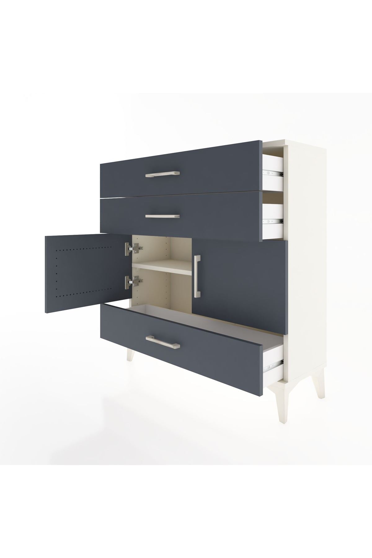 Arges Şifonyer 2 Raflı 3 Çekmeceli 2 Kapaklı 88x30x96 Aytaşı-Antrasit