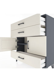 Arges Şifonyer 2 Raflı 3 Çekmeceli 2 Kapaklı 88x30x96 Antrasit-Aytaşı