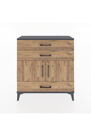 Arges Şifonyer 2 Raflı 3 Çekmeceli 2 Kapaklı 88x30x96 Antrasit-Çam