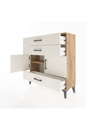 Arges Şifonyer 2 Raflı 3 Çekmeceli 2 Kapaklı 88x30x96 Çam-Aytaşı