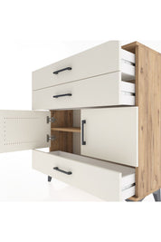 Arges Şifonyer 2 Raflı 3 Çekmeceli 2 Kapaklı 88x30x96 Çam-Aytaşı