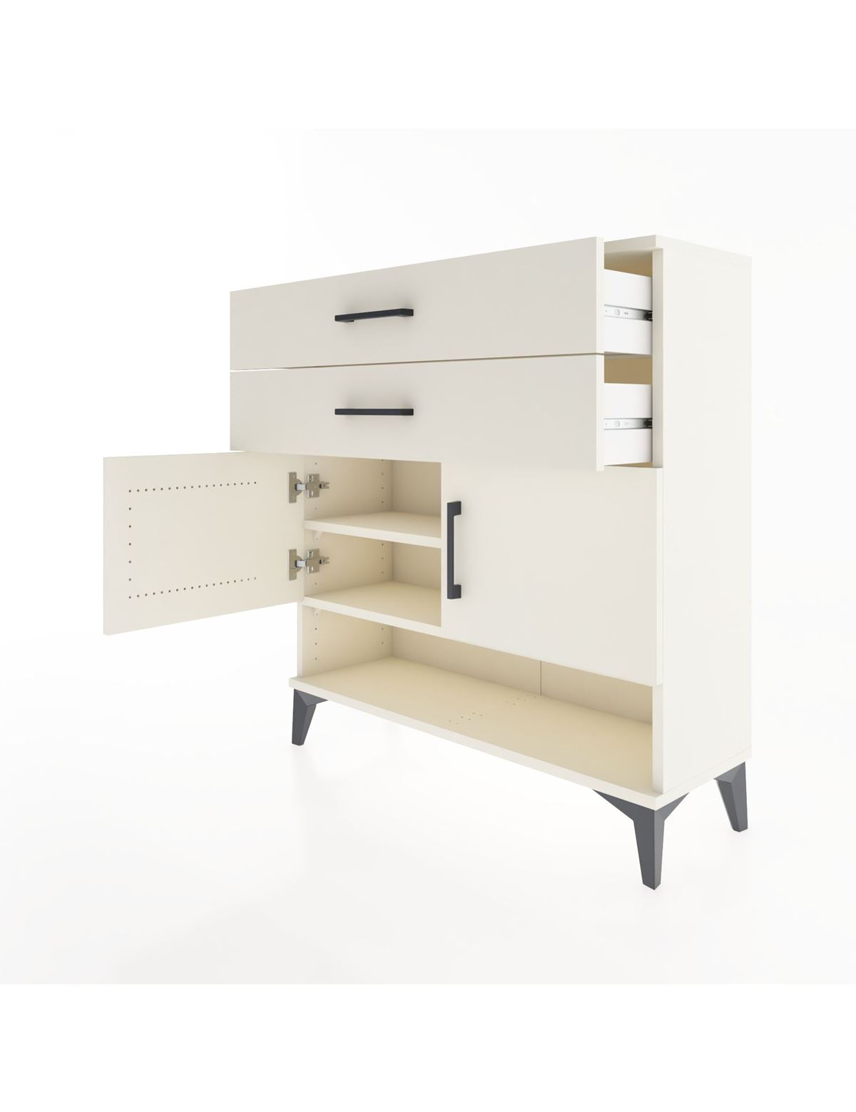 Arges Şifonyer 2 Raflı 2 Çekmeceli 2 Kapaklı 88x30x96 - S04M046V1A