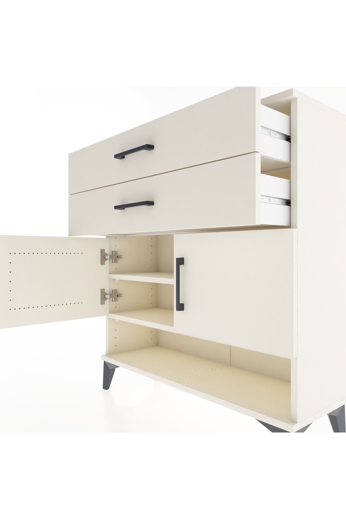 Arges Şifonyer 2 Raflı 2 Çekmeceli 2 Kapaklı 88x30x96 Aytaşı-Aytaşı