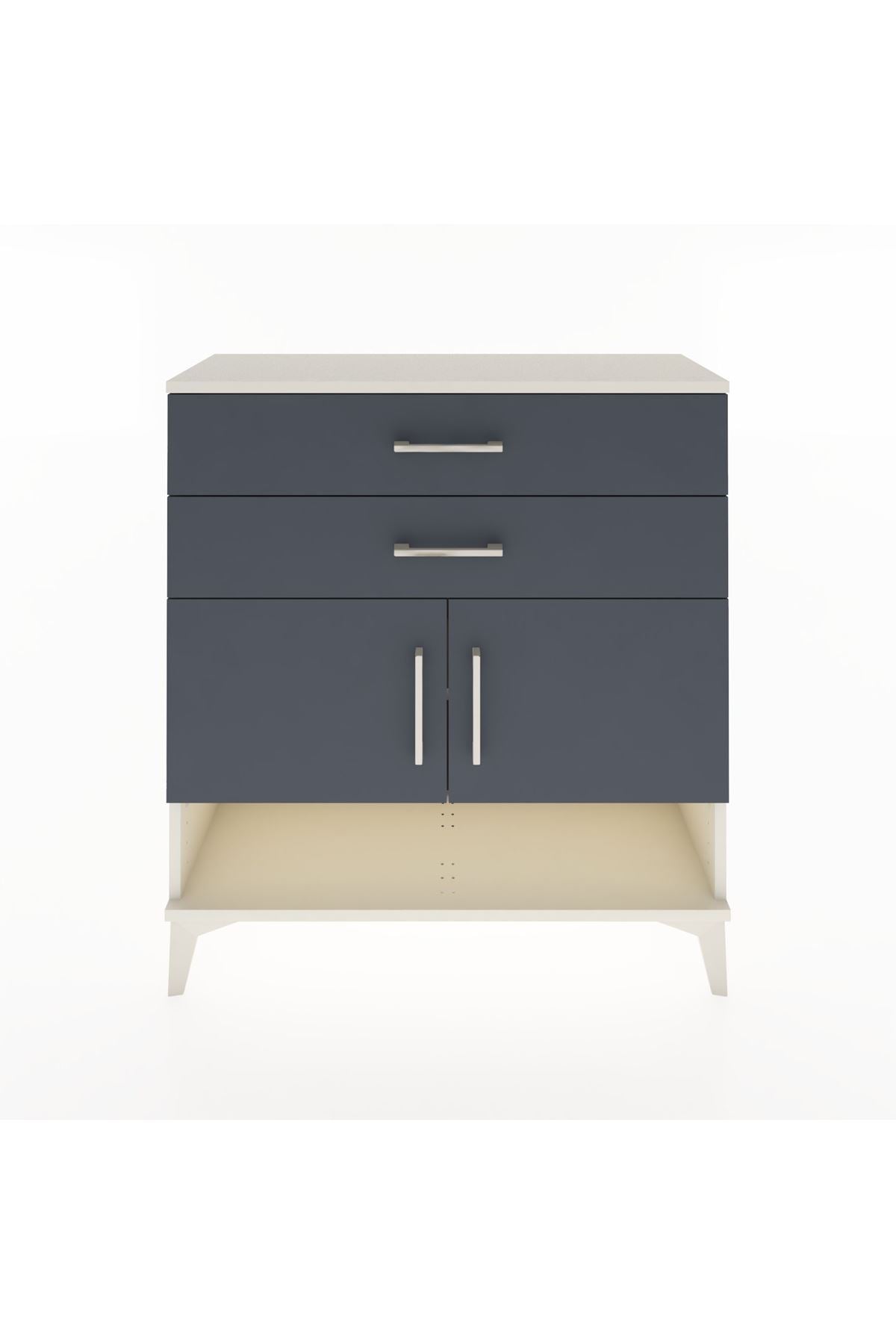 Arges Şifonyer 2 Raflı 2 Çekmeceli 2 Kapaklı 88x30x96 Aytaşı-Antrasit