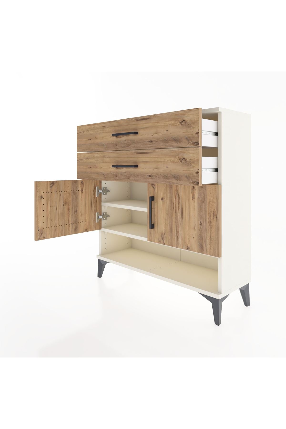 Arges Şifonyer 2 Raflı 2 Çekmeceli 2 Kapaklı 88x30x96 Aytaşı-Çam