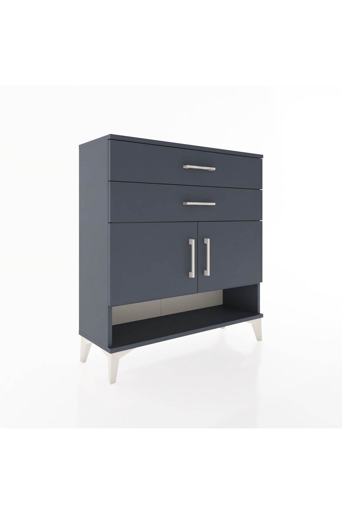 Arges Şifonyer 2 Raflı 2 Çekmeceli 2 Kapaklı 88x30x96 Antrasit-Antrasit