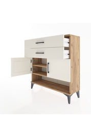Arges Şifonyer 2 Raflı 2 Çekmeceli 2 Kapaklı 88x30x96 Çam-Aytaşı