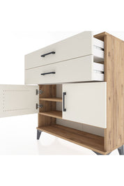 Arges Şifonyer 2 Raflı 2 Çekmeceli 2 Kapaklı 88x30x96 Çam-Aytaşı