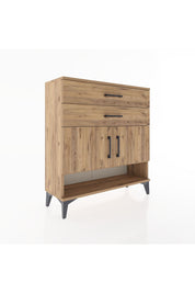 Arges Şifonyer 2 Raflı 2 Çekmeceli 2 Kapaklı 88x30x96 Çam-Çam