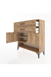 Arges Şifonyer 2 Raflı 2 Çekmeceli 2 Kapaklı 88x30x96 Çam-Çam